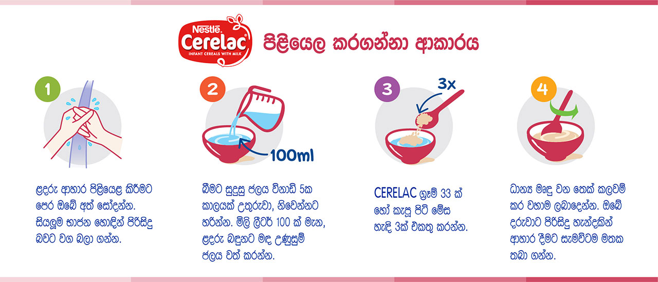 CERELAC MIX FRUITS Preparation in Sinhala